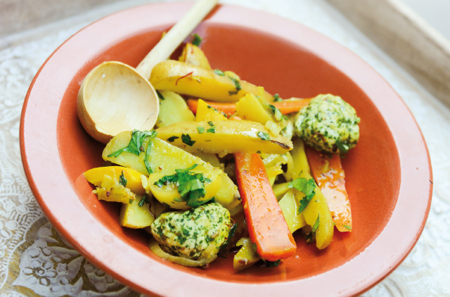 Photo Tajine de pommes de terre, citrons confits & Kefta volaille coriandre