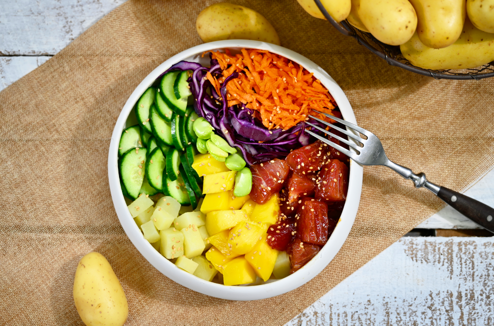 Photo Potato Bowl mit mariniertem Thunfisch